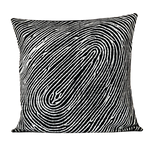 Batik Cushion - Motsi Fingerprint - Black