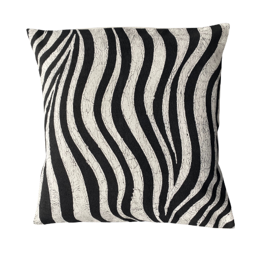 Batik Cushion - Zebra - Black