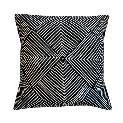 Batik Cushion - Shield - Black