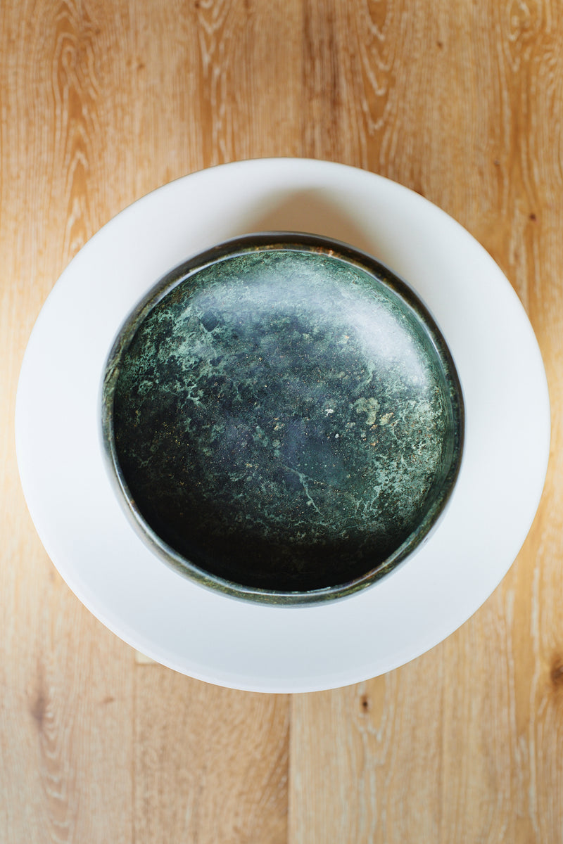 Wave Bowl - Green Opal
